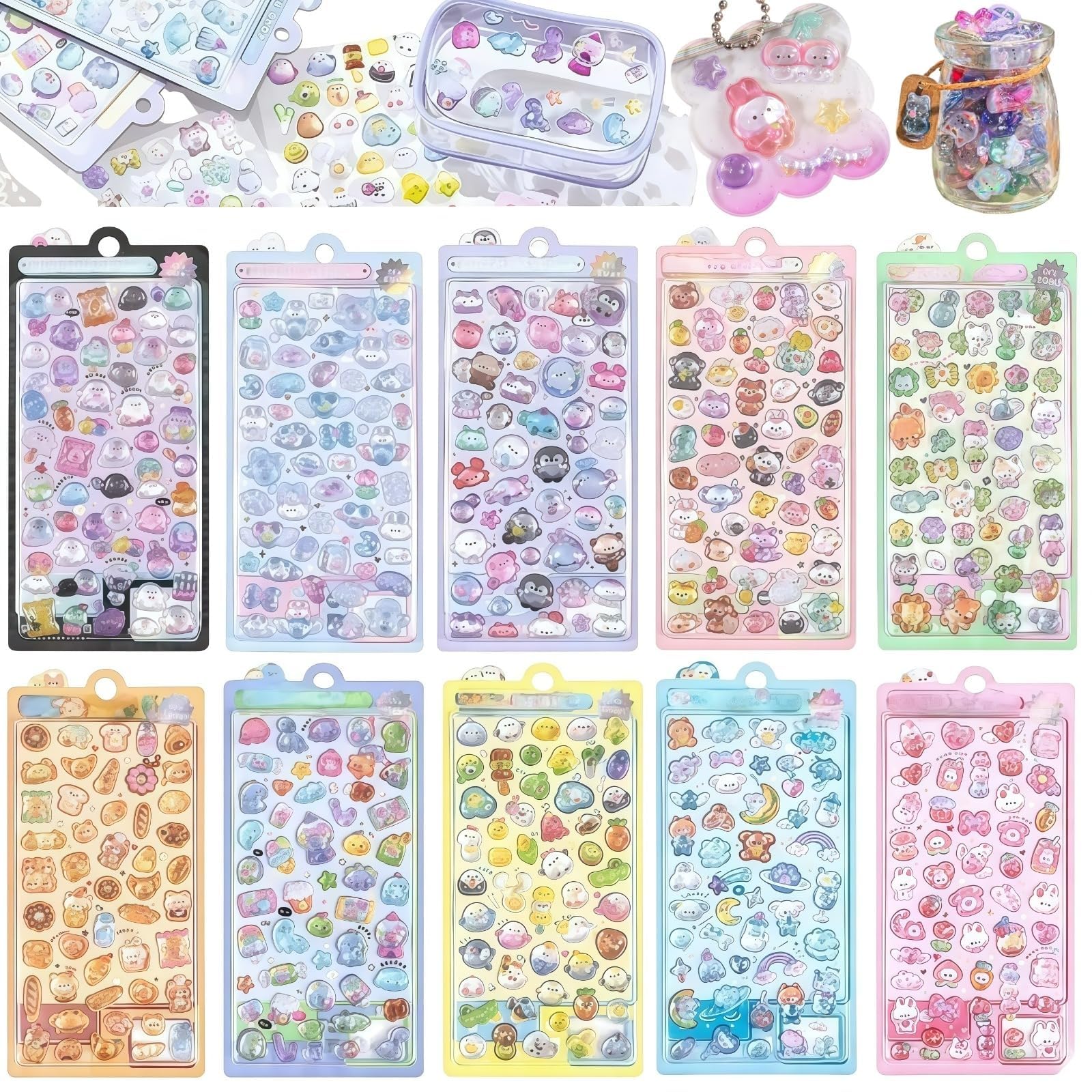 Amazon | ぷっくり立体 シール 大容量 500個（セット10種類） | ご褒美